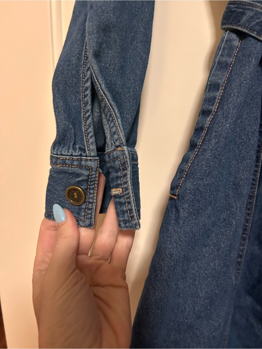 🤎🌀Frye Blue Denim Dress Full Button Front & Removable Waist Belt 🌀🤎 - Picture 12 of 15